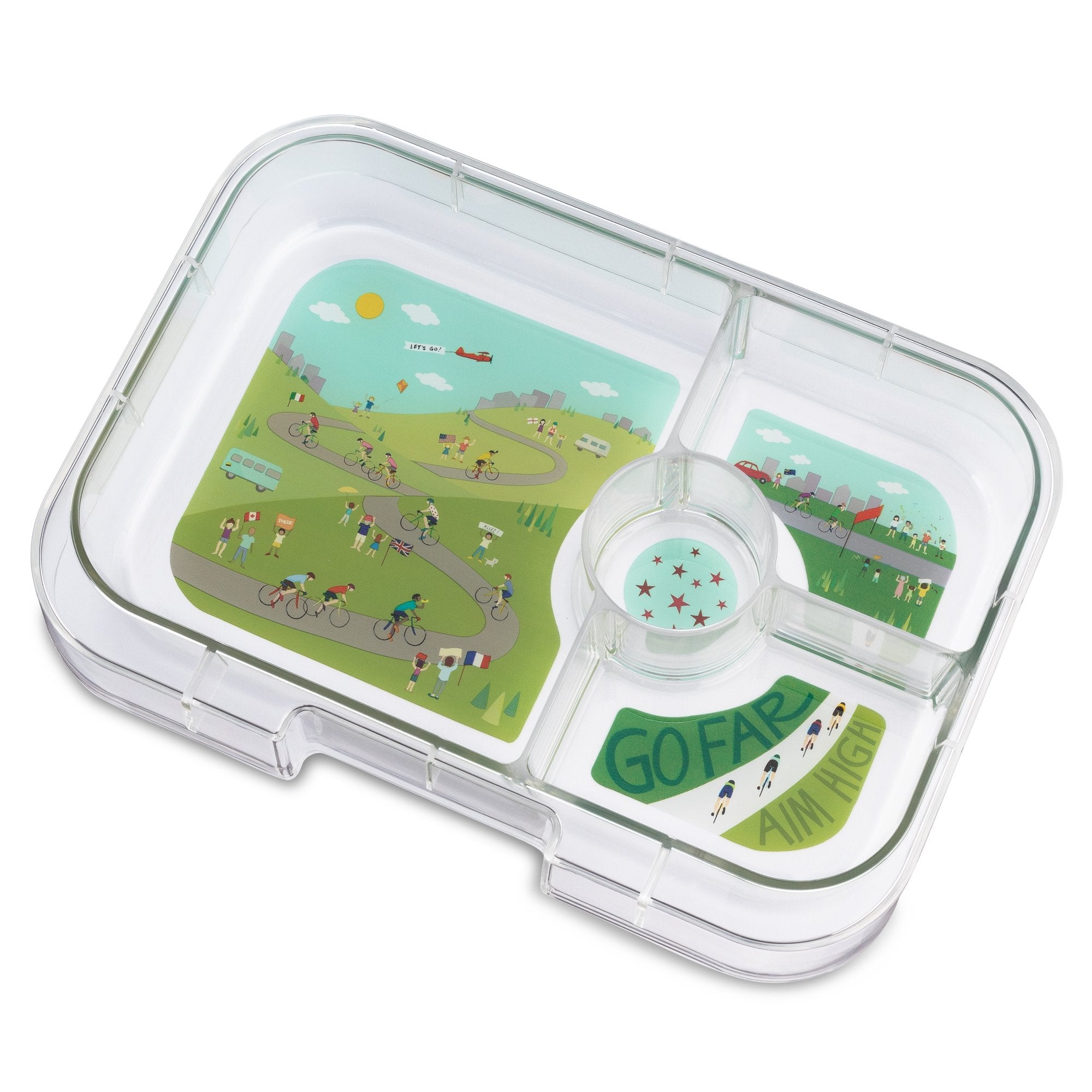 Yumbox Leakproof Bento Box Panino: 4-Compartment Kids & Adults Bento;  Perfect for Sandwich Packed Lunch; Compact 8.5x6x1.8; Healthy Portions  (Tropical