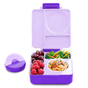 OmieBox Bento Lunch Box With Insulated Thermos For Kids, Purple