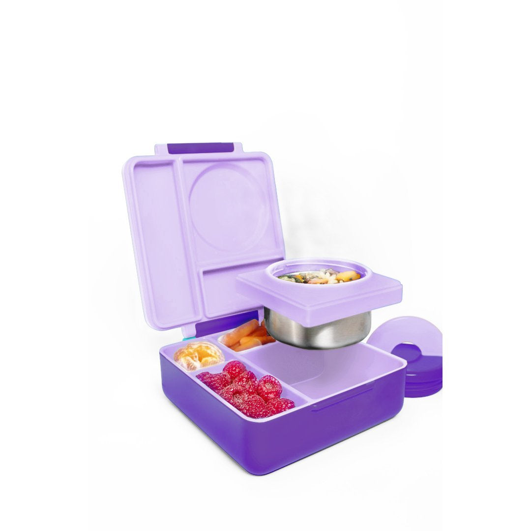 OmieBox Insulated Bento Lunch Box with Leak Proof Food Jar-3 Compartments,  Two Temperature Zones, One Size, (Purple Plum) - AliExpress