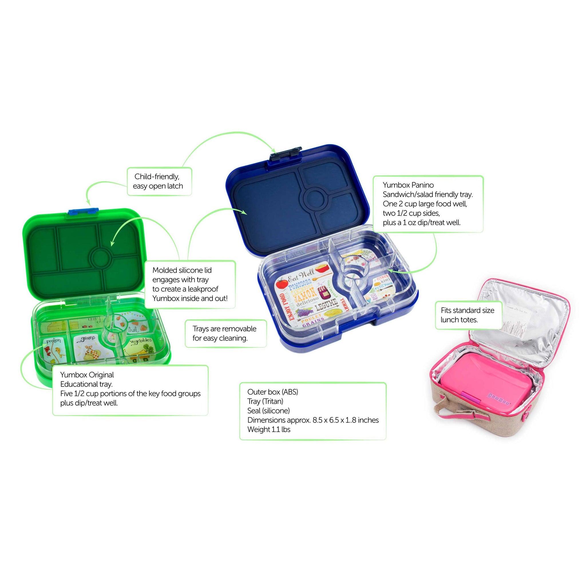 Yumbox Mini Snack Coco Pink 3-Compartment Lunch Box - Mighty Rabbit