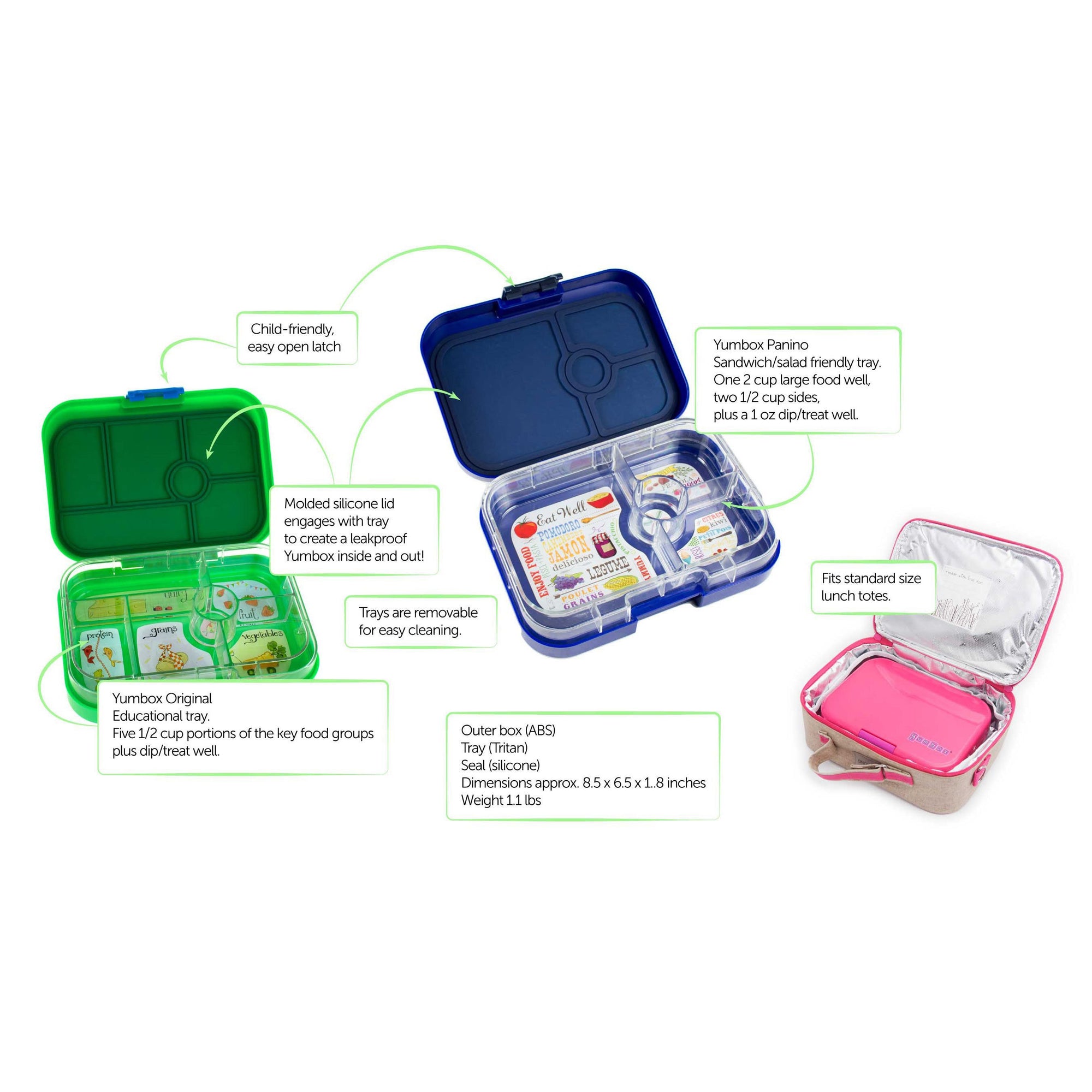 Kinderlunchbox / Snackbox YUMBOX SNACK 3-Fächer