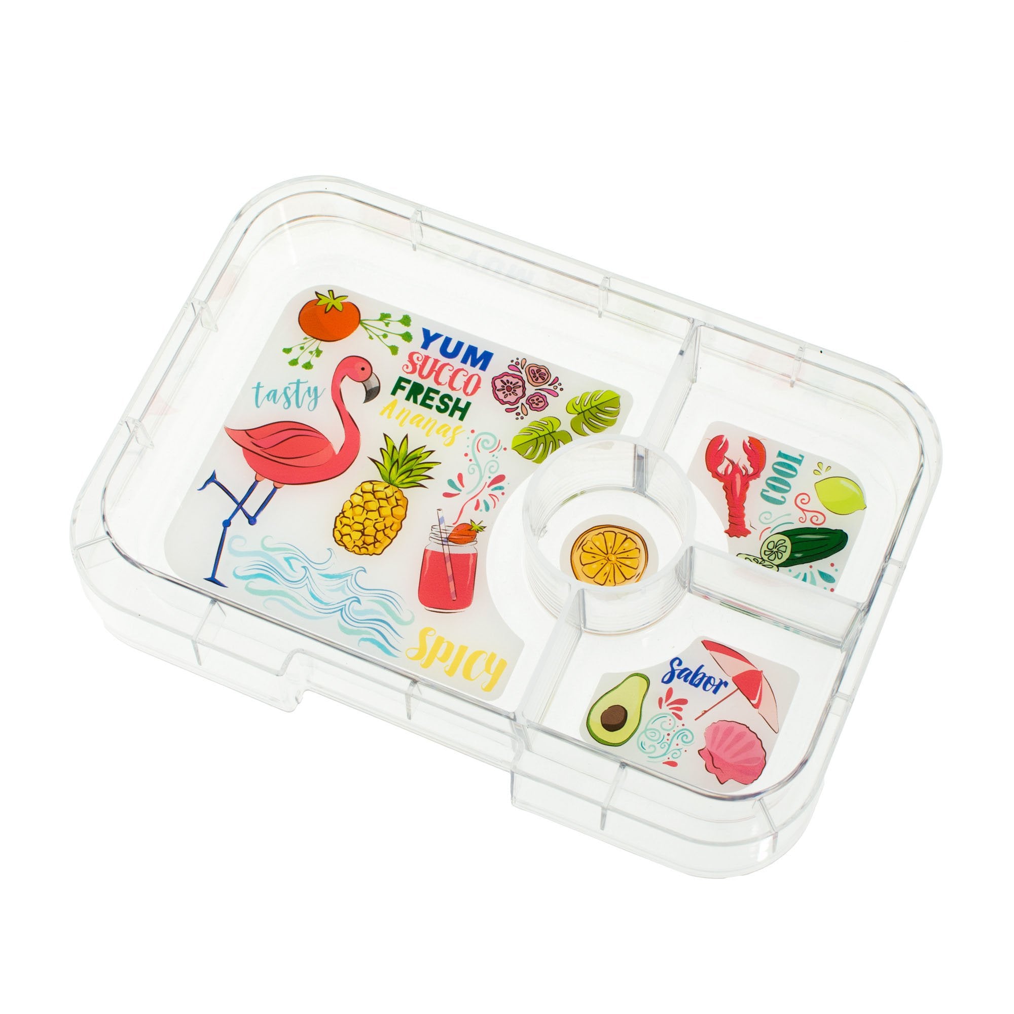 Yumbox Tapas Antibes Blue Flamingo 4 Compartment Lunch Box